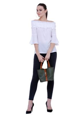 White plain Crepe tops 5