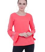 Pink plain Crepe tops
