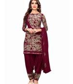 Beige Printed Crepe Salwar