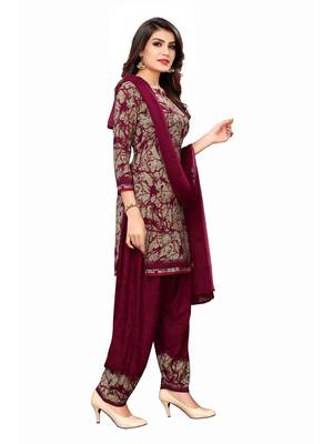 Beige Printed Crepe Salwar 3