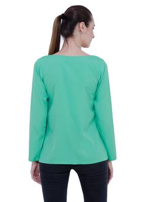 Green plain Crepe tops 3