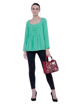 Green plain Crepe tops 5