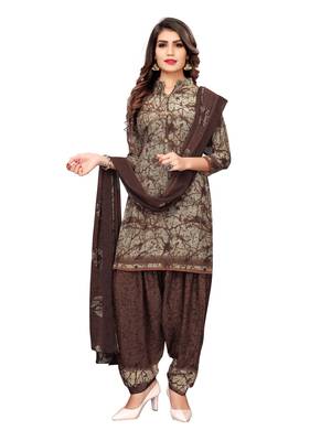 Beige Printed Crepe Salwar 1