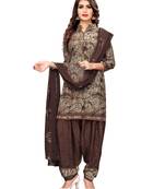 Beige Printed Crepe Salwar