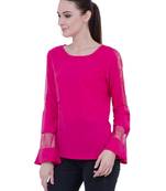 Pink plain Crepe tops