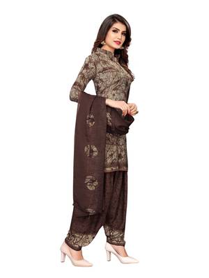 Beige Printed Crepe Salwar 3