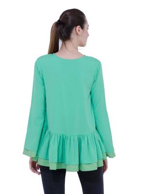 Green plain Crepe tops 3