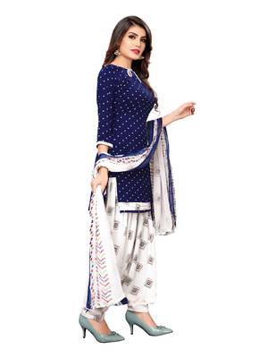 Royal-Blue Printed Crepe Salwar 3