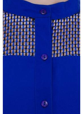 Blue plain Crepe tops 4