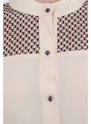Beige plain Crepe tops 4