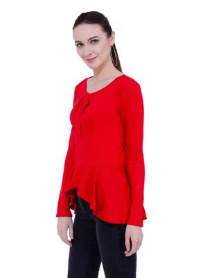 Red plain viscose tops 2