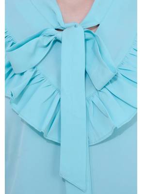 blue plain Crepe tops 4