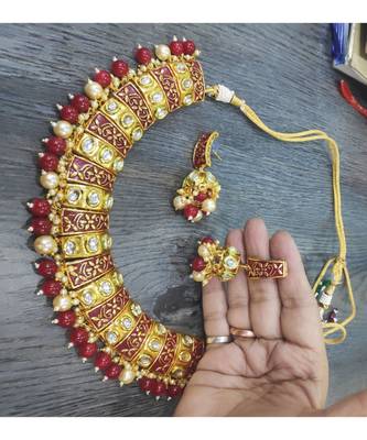 Meenakari Kundan Gold Plated Necklace Set 1