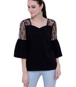 Black plain Crepe tops
