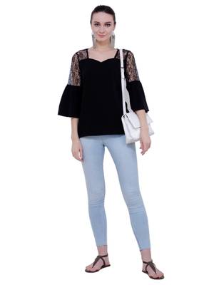 Black plain Crepe tops 5