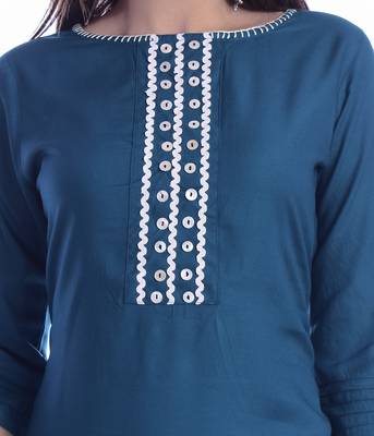 Blue Color Rayon Fabric Short Kurti 4