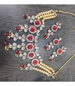 Crystal Pearl Gold Plated Necklace Set