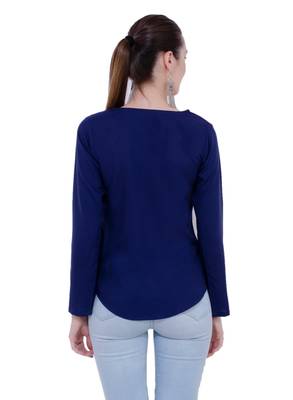 Blue plain Crepe tops 3