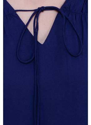 Blue plain Crepe tops 4