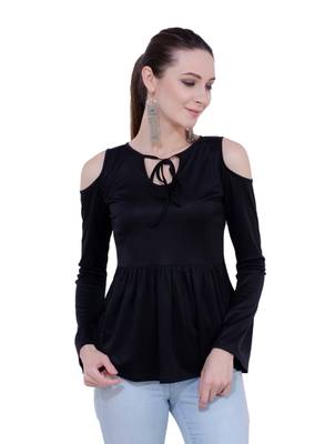 Black plain Crepe tops 1