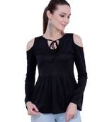 Black plain Crepe tops