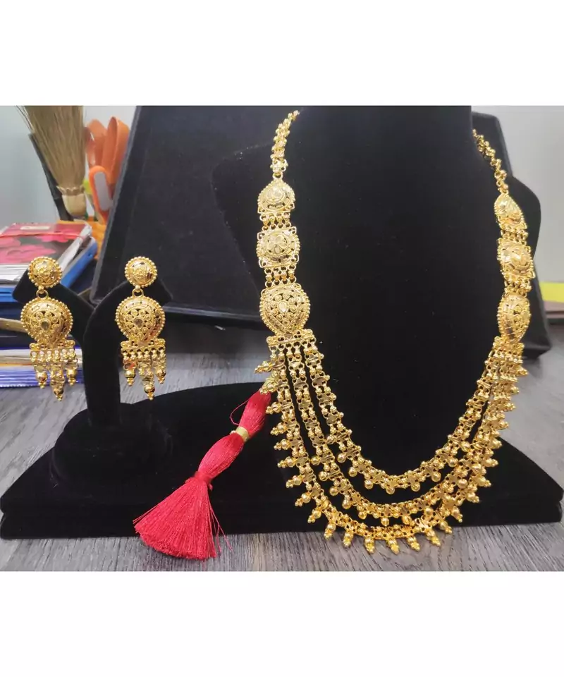 TRADITIONAL LONG GOLDPLATED NECKLACE SET