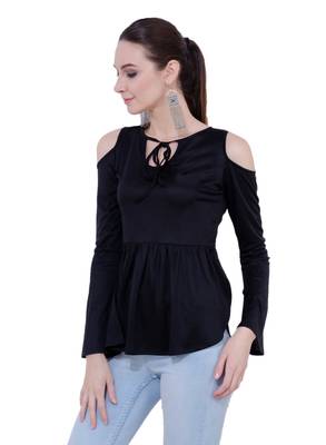 Black plain Crepe tops 2