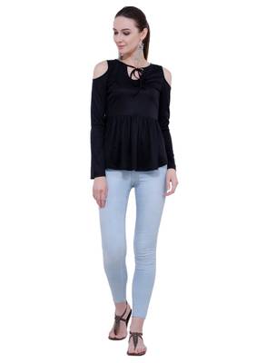 Black plain Crepe tops 5