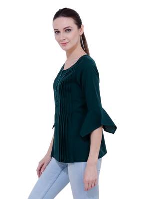 Green plain Crepe tops 2