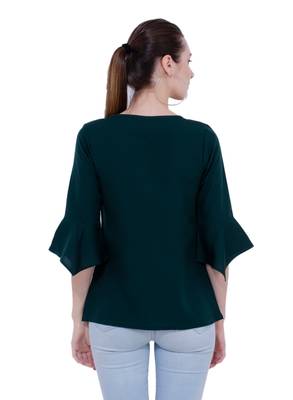 Green plain Crepe tops 3