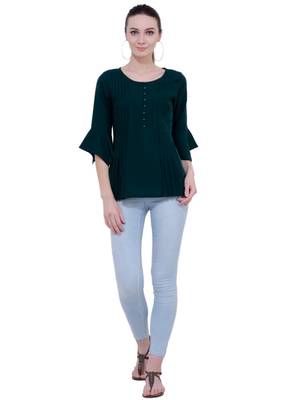 Green plain Crepe tops 5