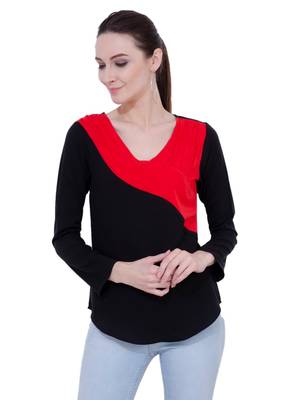 Black plain Crepe tops 1