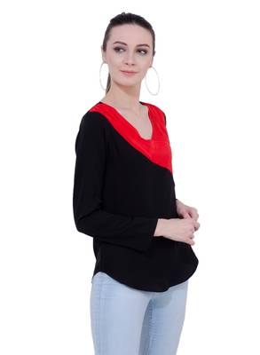 Black plain Crepe tops 2
