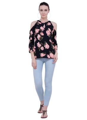 Black plain Crepe tops 5