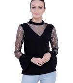 Black plain Crepe tops