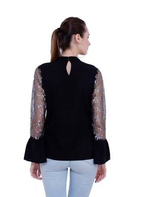Black plain Crepe tops 3