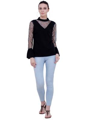 Black plain Crepe tops 5