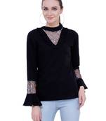 Black plain Crepe tops