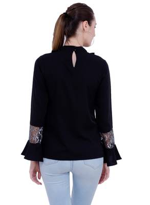 Black plain Crepe tops 3