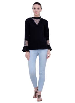 Black plain Crepe tops 5