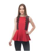 Women's Crepe Red Casual Top