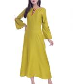 Light Green Color Rayon Fabric A-Line Kurti