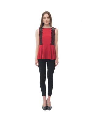Women's Crepe Red Casual Top 5