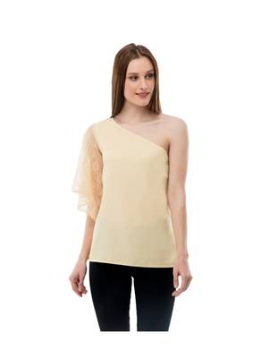 Women's  Crepe Net Beige Casual Top 1