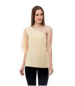 Women's  Crepe Net Beige Casual Top