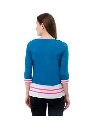 Women's Crepe Blue Casual Top 3