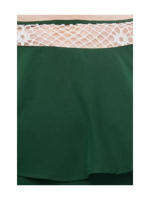 Women's Crepe Net Green Casual Top 4