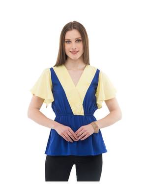 Women's Crepe Blue Casual Top 1