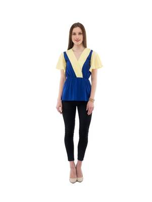 Women's Crepe Blue Casual Top 5