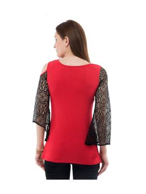 Women's Viscose Red Casual Top 3
